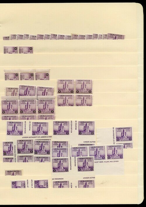 US Stamps Mint Farley Stock on stock pages