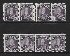 CANADA - #169 - 5c KING GEORGE V ARCH/LEAF ISSUE MINT STAMPS LOT MNH