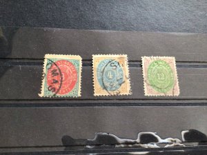 Danish west Indies 1873-1877 3 used stamps A11876