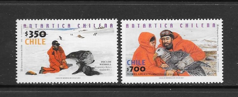 CHILE #1372-3  MARINE LIFE  MNH