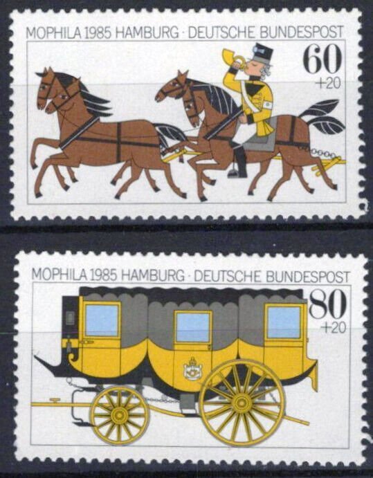 ZAYIX Germany B634-B635 MNH Coachman Horses Stagecoach MOPHILA 031023SM104M