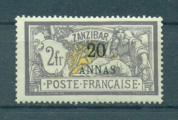 French Offices in Zanzibar sc# 48 mhr cat val $90.00