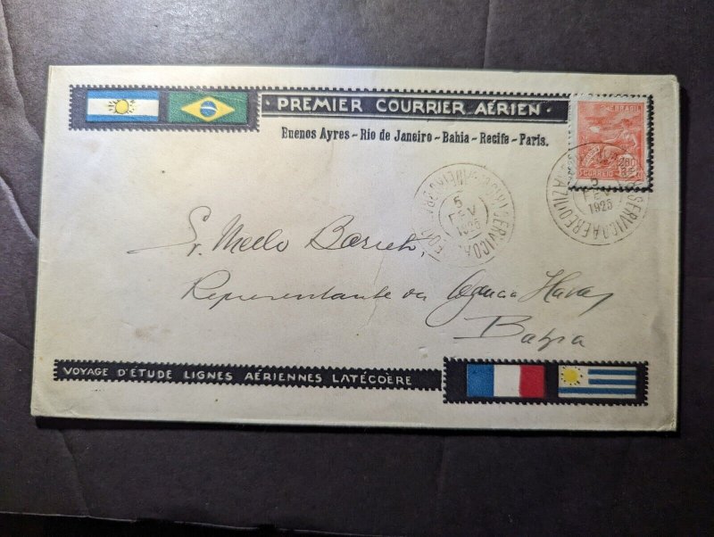 1925 Brazil Airmail First Flight Cover FFC Rio De Janeiro to Bahia
