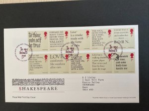 2016 Shakespeare Anniversary Set on First Day Cover with Tallents House Edin SHS 