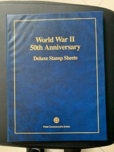 world war 2 50th anniversary deluxe stamp sheet panel