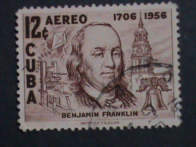 ​CUBA FOUR FAMOUS PERSONS VERY OLD USED CUBA-STAMP-VF WE SHIP TO WORLD WIDE