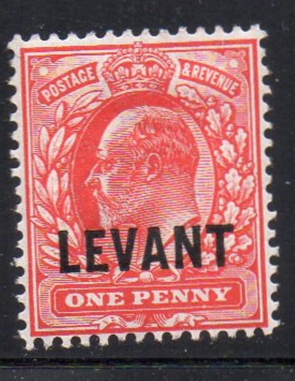 Great Britain Turkish Empire Sc 16 1905 LEVANT ovpt on 1 d E VII stamp mint