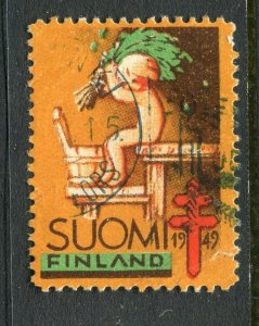 FINLAND; 1949 early Local Christmas Stamp fine used value