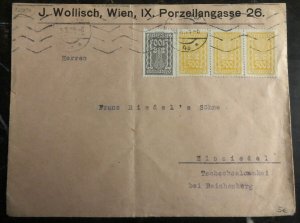 1928 Vienna Austria Commercial Cover To Einsiedel Czechoslovakia