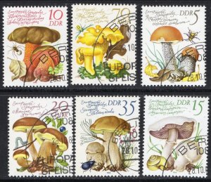 Thematic stamps GERMANY EAST 1980 FUNGI E2267/72 SET OF 6 used