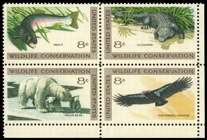 US Sc 1427-30 F-VF/MNH Se Tenant Block - 1971 Wildlife Conservation