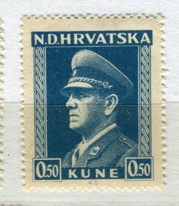 CROATIA; 1943 early Ante Pevelic issue fine MINT MNH unmounted 0.50k. value