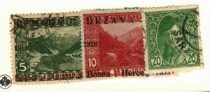 Yugoslavia #1L2 used, 1L3 MH Paper Adhesion, 1L20 used