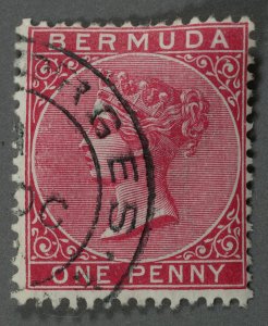 Bermuda #19c Used VG/Fine Rose Wm CA(2) Place Cancel ST GEORGES(?)