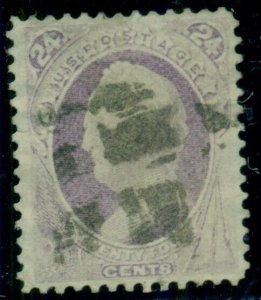 US #153, 24¢ purple, used, rich color, F/VF, Scott $225.00