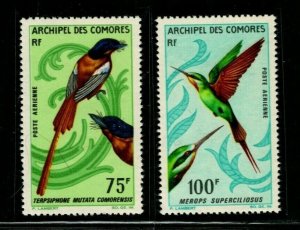 DS-840 COMORO ISLES SG 64-5  Malagasy paradise flycatcher Blue-cheeked bee-eater