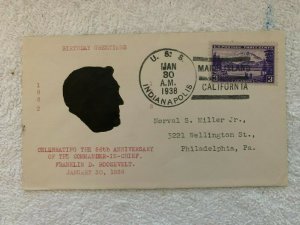 1938 Roosevelt 56th birthday greeting cover