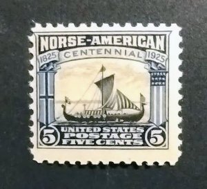 US Scott 621 5c Norse-American 100 MNH F/VF OG P11 Dark Blue 1925 SCV $20.00