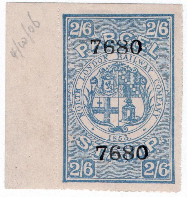 (I.B) North London Railway : Parcel Stamp 2/6d