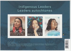 Canada - #3450  Indigenous Leaders Souvenir Sheet (2024)  - MNH