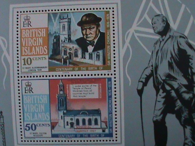 BRITISH VIRGIN ISLANDS-1974-CENTENARY  BIRTH OF SIR WINSTON CHURCHILL MNH S/S