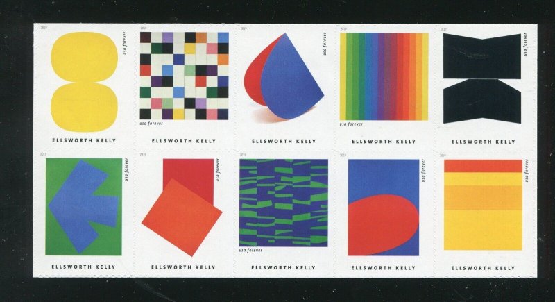 5382 - 5391 Ellsworth Kelly Block of 10 Forever Stamps MNH 2019