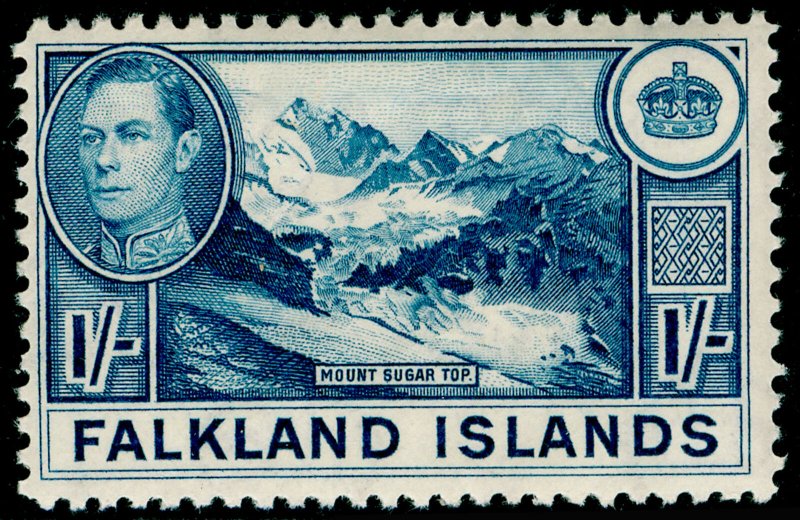 FALKLAND ISLANDS SG158b, 1s dull blue, LH MINT. Cat £38.