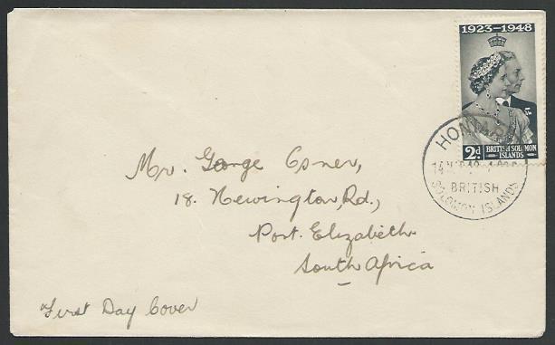 SOLOMON IS 1949 SW 2d on FDC, Honiara cds..................................53589