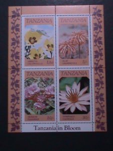 TANZANIA-BEAUTIFUL LOVELY GARDEN FLOWERS S/S MNH VF WE SHIP TO WORLD WIDE