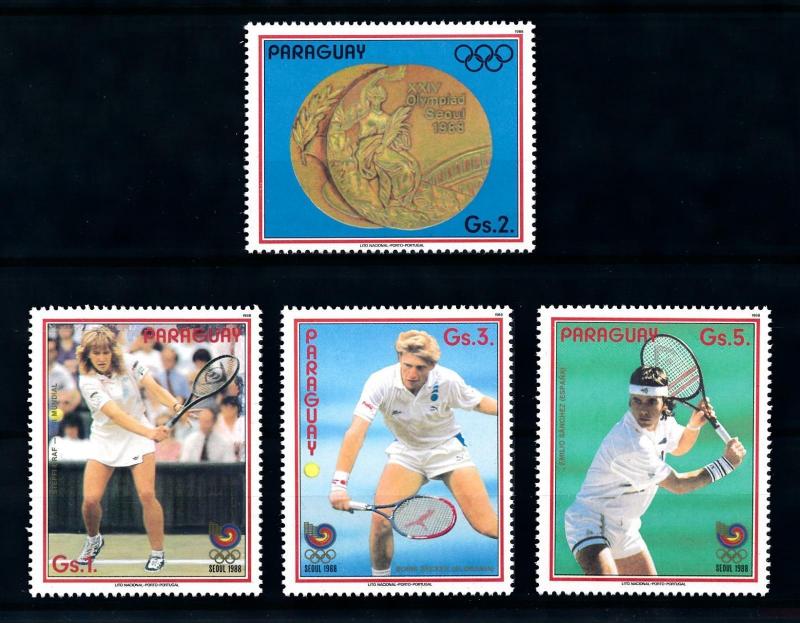 [92265] Paraguay 1988 Olympic Games Seoul Tennis Graf Becker  MNH