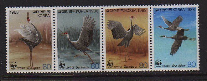 Korea 1988 Sc 158a-d WWF set MNH