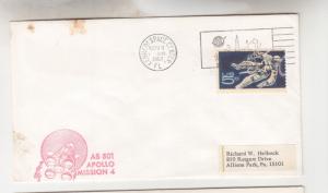APOLLO, MISSION 4, AS 501, 1967 Kennedy Space Center cover, stains.
