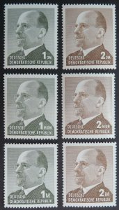 HuskyStamps ~ Germany DDR #590B-590C, 751-752, 1113-1114, set of 6, MNH, 6 pics