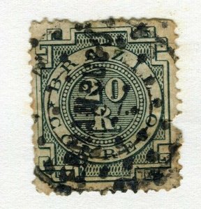 BRAZIL; 1880s early classic numeral issue used 20r. value