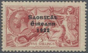 MOMEN: IRELAND SG #65b ACCENT REVERSED 1922/23 MINT OG H CERT £900 LOT #63272