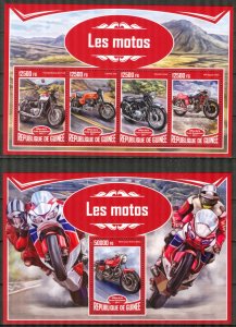 Guinea 2017 Motorcycles sheet + S/S MNH