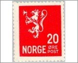 Norway Mint NK 145 Lion II 1926-1934 20 Øre Red