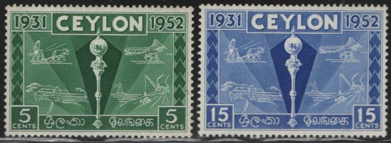 CEYLON 315-6 MNH VF INDUSTRY