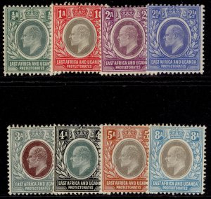 EAST AFRICA and UGANDA EDVII SG17-25, 1901-07 SHORT set, M MINT. Cat £61+