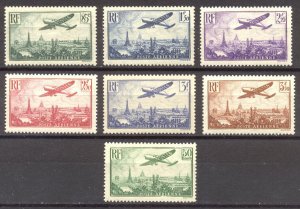 FRANCE #C8-14 Mint - 1936 Plane Over Paris Set