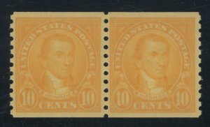 USA 603 - 10 cent Monroe coil pair - VF Mint never hinged