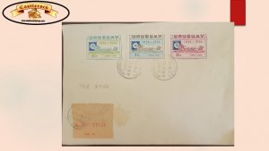 O) 1956 URUGUAY, STAMP OF 1856 AND STAGECOACH, 1st POSTAGE STAMPS OF URUGUAY, AI