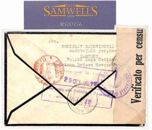 CROATIA 1942 WW2 Cover Registered Stamps Missing (removed by censor)MS356