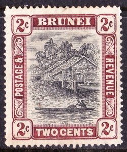 BRUNEI 1911 2c Black & Brown SG36 MH