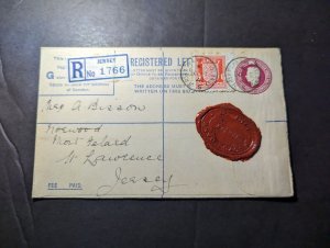 1942 England Registered British Channel Islands Cover Jersey CI Local Use