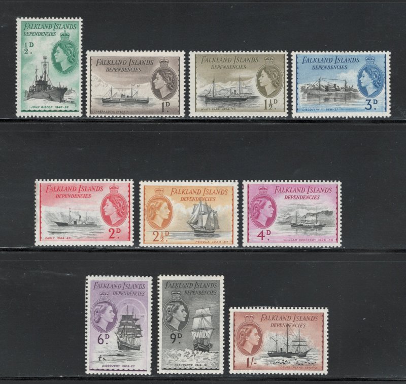 Falkland Islands Dependencies 1954 Ships Scott # 1L19 - 1L23 MH (Short Set)