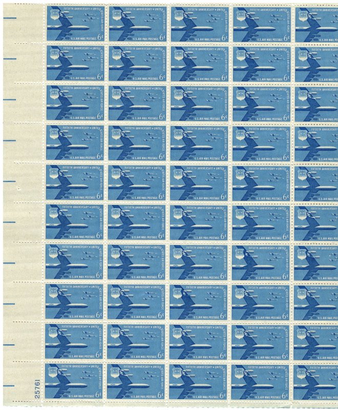 #C49 – 1957 6c Airmail Air Force – MNH OG Sheet