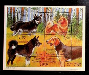 FINLAND Sc 794 NH SOUVENIR SHEET OF 1989 - DOGS