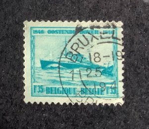 Belgium 1946  Scott 368 used  -  1.35fr, Oostende-Dover ferry,  100th Anniv.