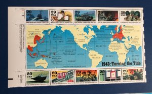 Usa scott 2765 turning the tide 1943 souvenir sheet MNH